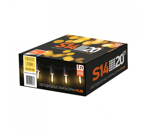 Лампа светодиодная Jazzway E27 1Вт 2700K PLED ECO S14 1w E27 2700K CLEAR