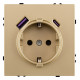 Розетка с заземлением и со шторкой и 2хUSB type A и C, без рамки Kollinger Eclipse EC-016GD