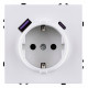 Розетка с заземлением и со шторкой и 2хUSB type A и C, без рамки Kollinger Eclipse EC-016WG