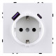Розетка с заземлением и со шторкой и 2хUSB type A и C, без рамки Kollinger Eclipse EC-016WH