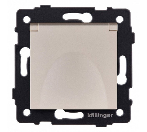 Розетка с заземлением с крышкой, без рамки Kollinger REA-006GD