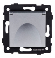 Розетка с заземлением с крышкой, без рамки Kollinger  REA-006GY