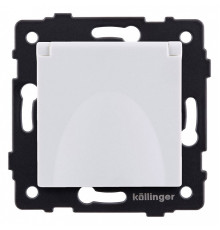 Розетка с заземлением с крышкой, без рамки Kollinger  REA-006WH