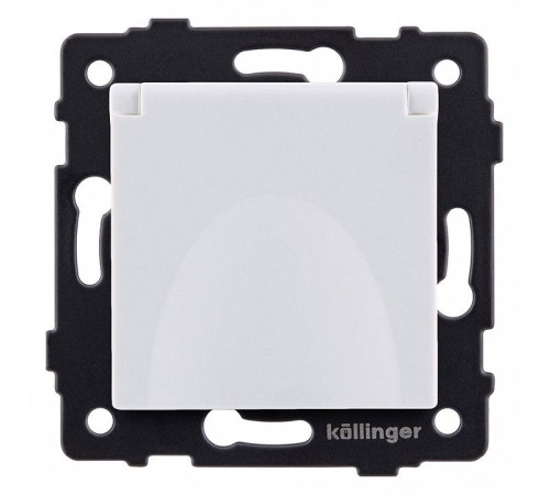 Розетка с заземлением с крышкой, без рамки Kollinger REA-006WH