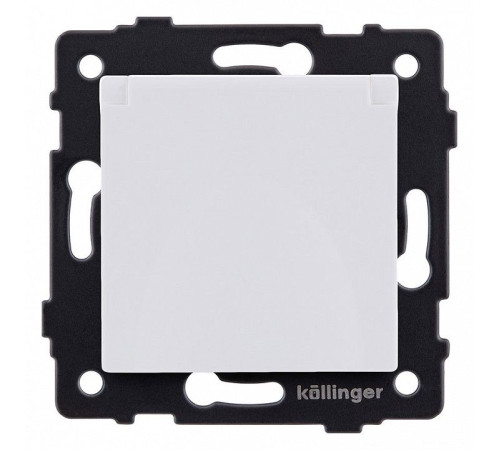 Розетка с заземлением с крышкой, без рамки Kollinger REA-006WM