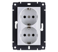 Розетка двойная с заземлением, без рамки Kollinger  REA-032WH