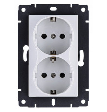 Розетка двойная с заземлением, без рамки Kollinger  REA-032WH