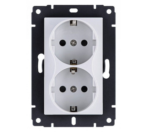 Розетка двойная с заземлением, без рамки Kollinger REA-032WH