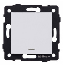 Выключатель одноклавишный с подсветкой без рамки Kollinger  REA-S-002WM