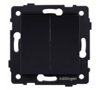 Выключатель проходной двухклавишный без рамки Kollinger  REA-S-009BK