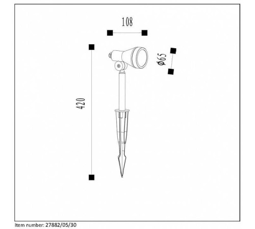 Наземный низкий светильник Lucide Spike 27882/05/30