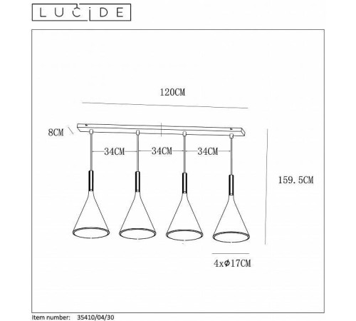 Подвесной светильник Lucide Gipsy 35410/04/30