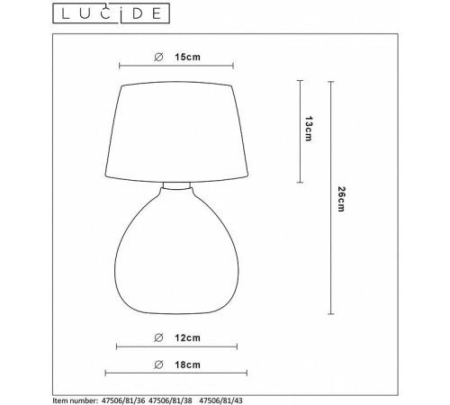 Настольная лампа декоративная Lucide Ramzi 47506/81/43