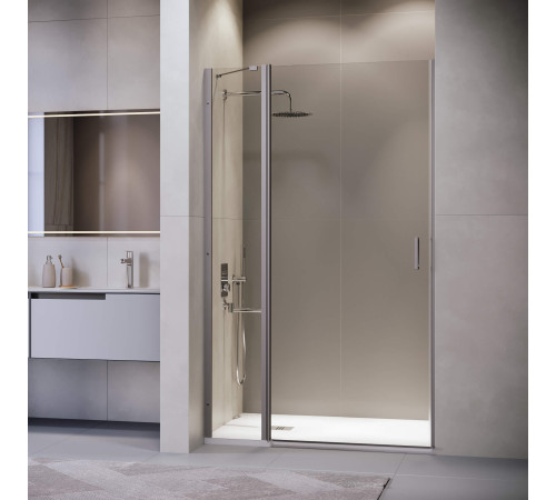 Душевая дверь RGW Lewis LE-004Gr 1000x1950 мм прозрачное стекло профиль графит 351200410-110