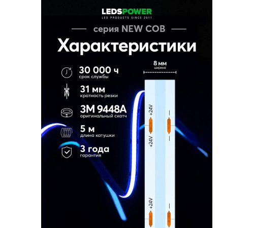 Лента светодиодная LEDS POWER NEW COB 006369