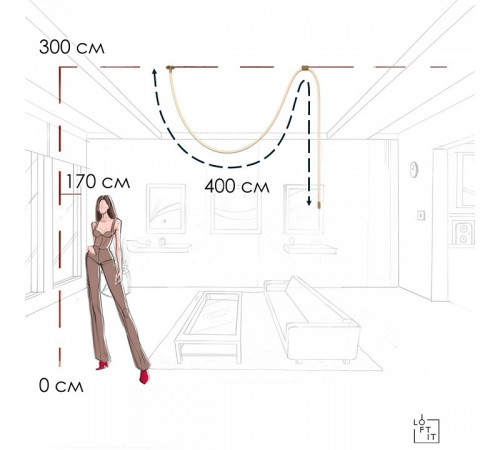 Подвесной светильник Loft it Thread 10388A Brass