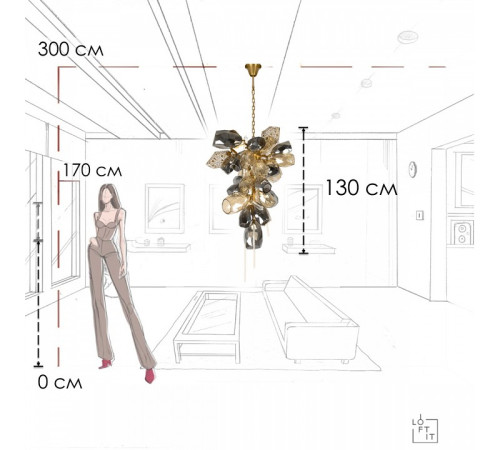 Подвесная люстра Loft it Britannica 10401/800M