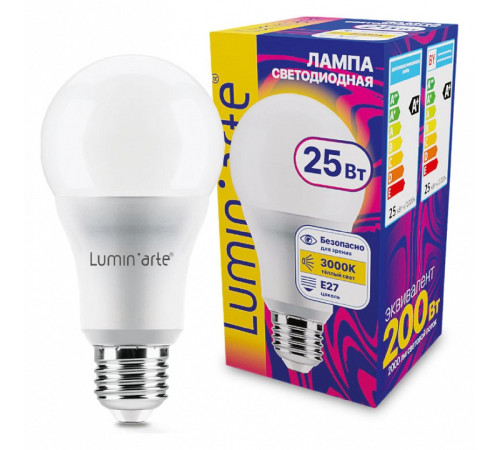 Лампа светодиодная Luminarte E27 25Вт 3000K LSTD-A65-25W3KE27