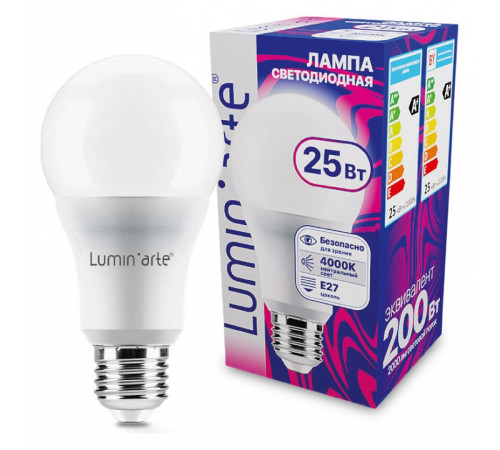Лампа светодиодная Luminarte E27 25Вт 4000K LSTD-A65-25W4KE27