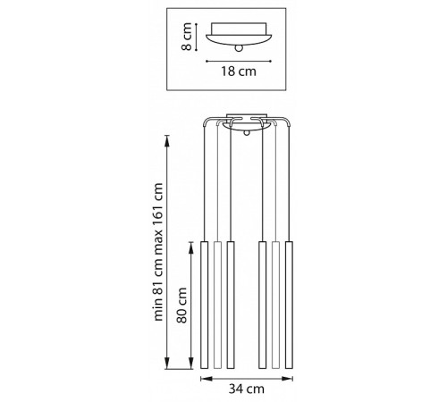Подвесная люстра Lightstar Tubo L8T747433