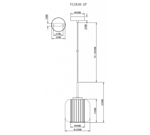 Подвесной светильник Moderli Ember V11816-1P