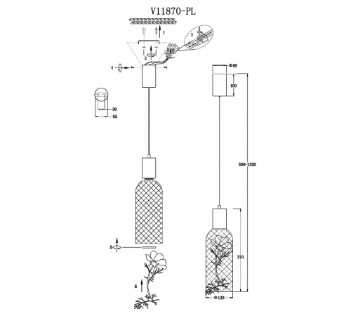 Подвесной светильник Moderli Ophelia V11870-PL