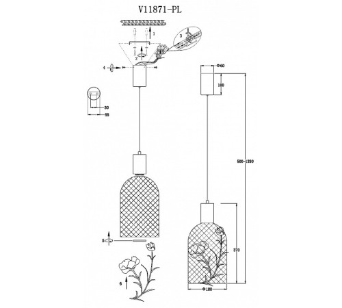 Подвесной светильник Moderli Ophelia V11871-PL