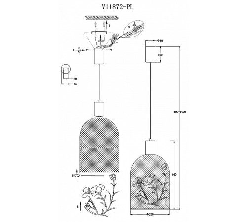 Подвесной светильник Moderli Ophelia V11872-PL