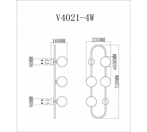 Накладной светильник Moderli Krona V4021-4W