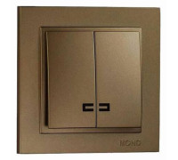 Выключатель двухклавишный с подсветкой Mono Electric Despina 102-232325-103
