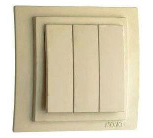 Выключатель трехклавишный без рамки Mono Electric Larissa 103-171722-114