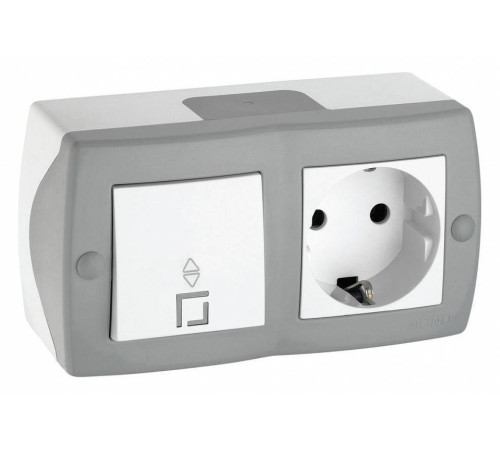 Блок с розеткой и выключателем Mono Electric Octans IP20 104-020001-186