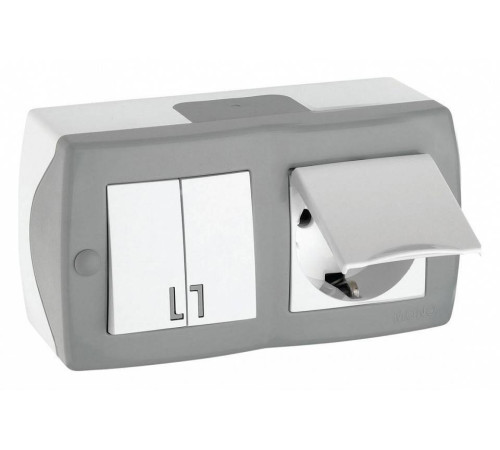 Блок с розеткой и выключателем Mono Electric Octans IP20 104-020001-187