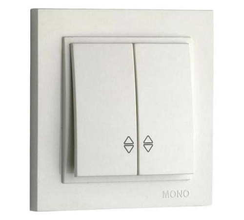 Выключатель проходной двухклавишный без рамки Mono Electric Despina / Larissa 500-000123-111