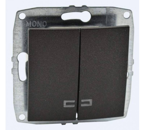Выключатель двухклавишный с подсветкой без рамки Mono Electric Despina / Larissa 500-002025-103