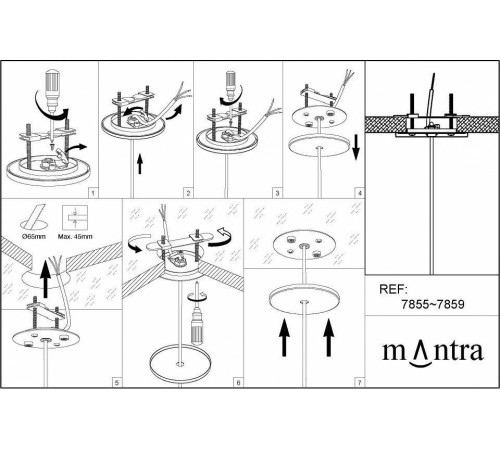 Подвесной светильник Mantra Elsa 8251+7856