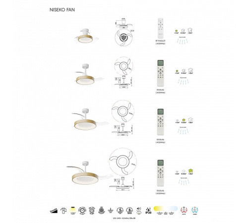 Светильник с вентилятором Mantra NISEKO FAN 9011