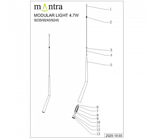 Подвесной светильник Mantra Boomerang 9245