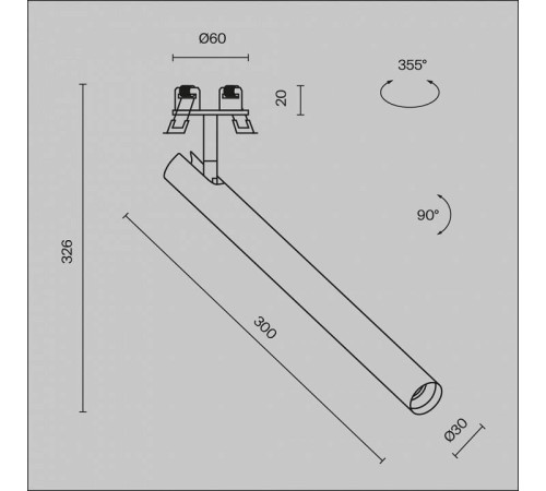 Встраиваемый светильник на штанге Maytoni Focus T C141RS-L300-6W4K-B
