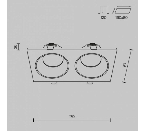 Встраиваемый светильник Maytoni Zoom DL033-2-02W