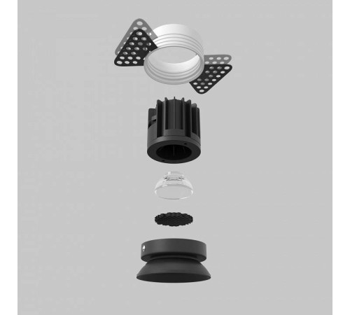 Встраиваемый светильник Maytoni Round DL058-7W2.7K-TRS-B