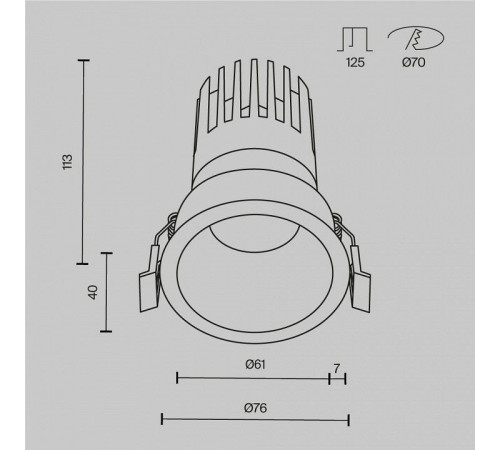 Встраиваемый светильник Maytoni DL118-15W-3K-B