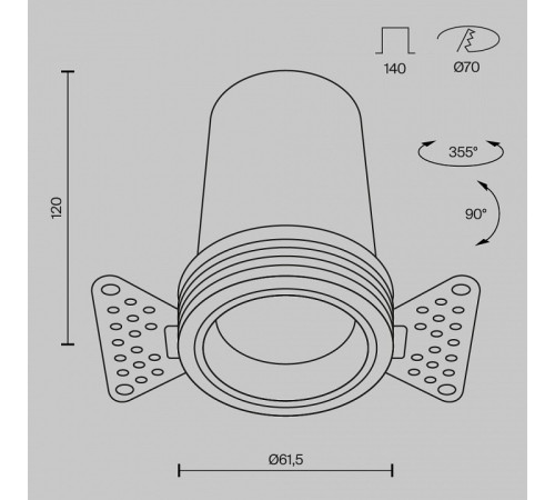Встраиваемый светильник Maytoni DL125-L12-4K-TRS-B