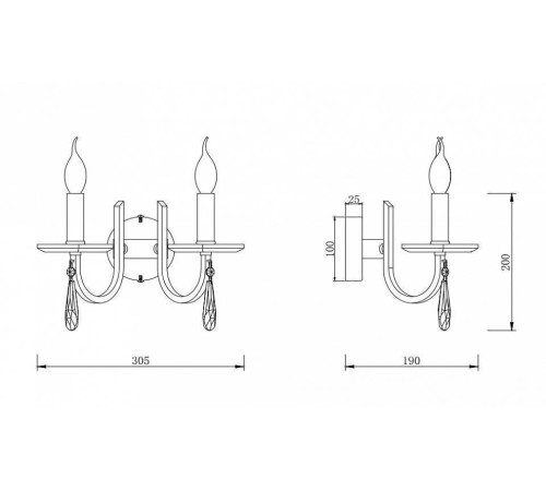 Бра Freya Forte FR1006WL-02G