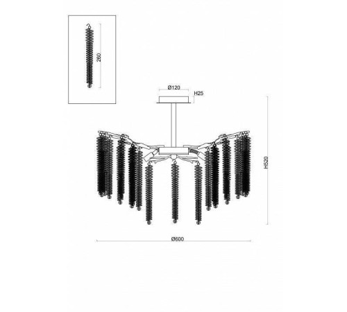 Люстра на штанге Freya Mineral FR1010CL-08G