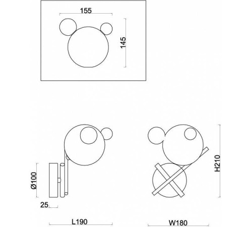 Бра Freya Flaty FR5374WL-01BS