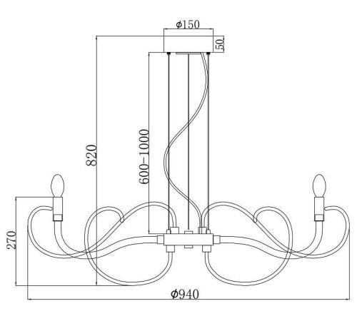 Подвесная люстра Maytoni Atlanta MOD051PL-07TR