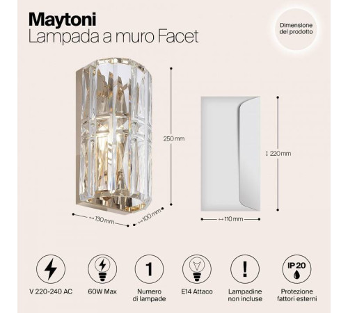 Бра Maytoni Facet MOD094WL-01G