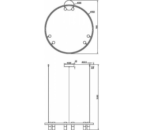 Подвесная люстра Maytoni Halo MOD102PL-L42BK