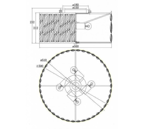 Подвесной светильник Maytoni Gelid MOD184PL-04CH